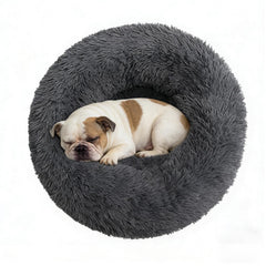 Doimier cama-donut Calma para Perro Mediano: frente gris, seguridad al dormir