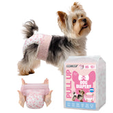 Pañales Dono para perros femeninos con cintura 360, ajuste cómodo y seguro.