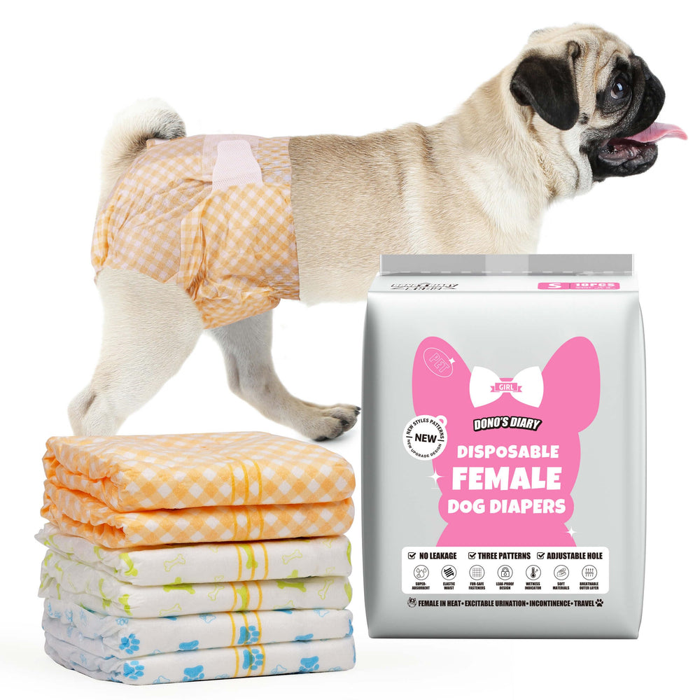 Pañales Dono para perros femeninos con indicador de humedad para mayor tranquilidad.
