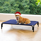 Cama elevada DOPEDIO para perro mediano, uso interior/exterior en azul.