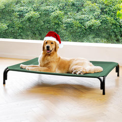 DOPEDIO cama para perro elevadas exterior verde, mantiene seco y fresco al aire libre.