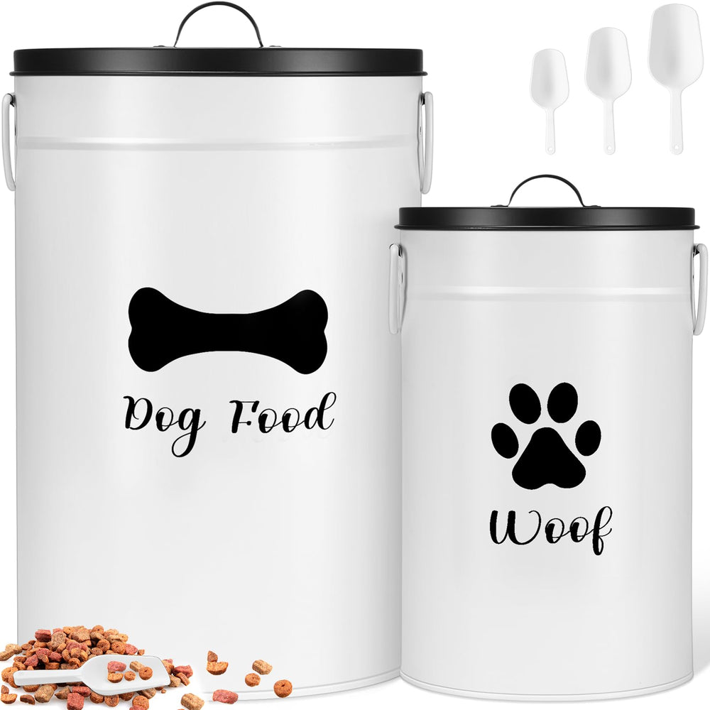 DoubleFill contenedores para alimento de perro grande y mediano, almacenamiento ordenado.