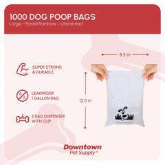 Downtown Pet Supply bolsas para perros sin aroma, 1000 unidades para salidas diarias