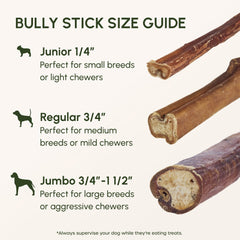 Bully sticks sin piel de Downtown Pet Supply, opción segura para masticadores agresivos.