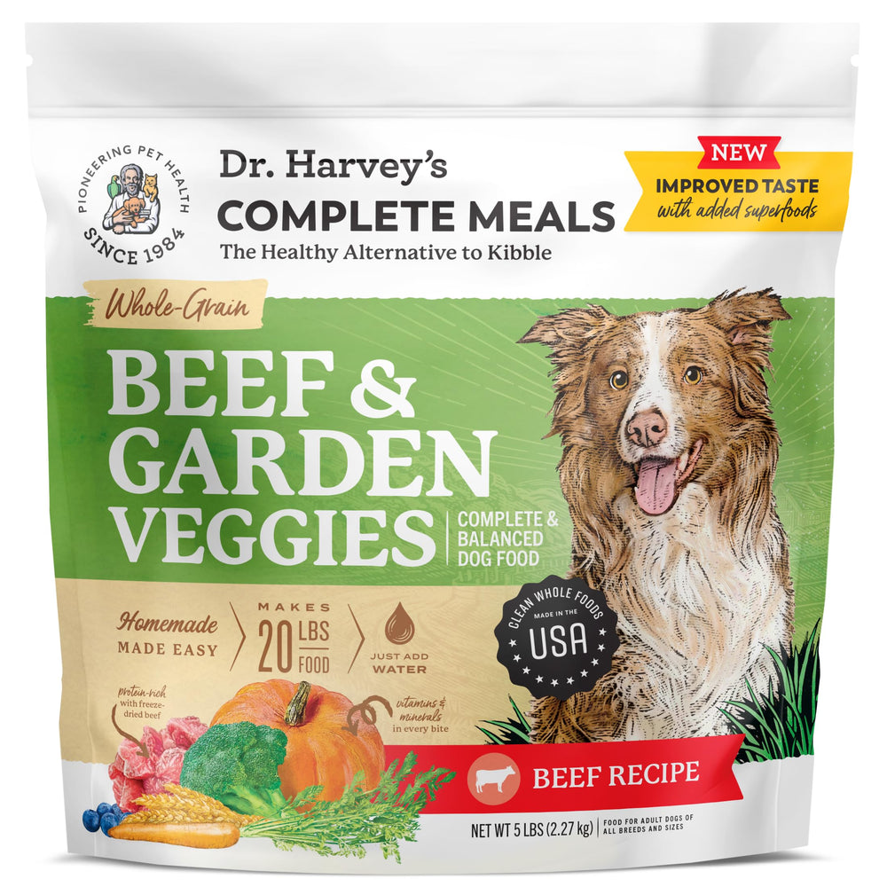 Dr. Harvey's res y verduras para perros, alimento seco nutritivo con sabor natural.