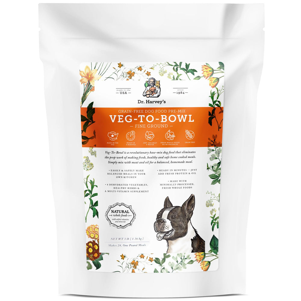 Dr. Harvey's Veg-to-Bowl: base deshidratada lista para comidas caseras de perro pequeño.