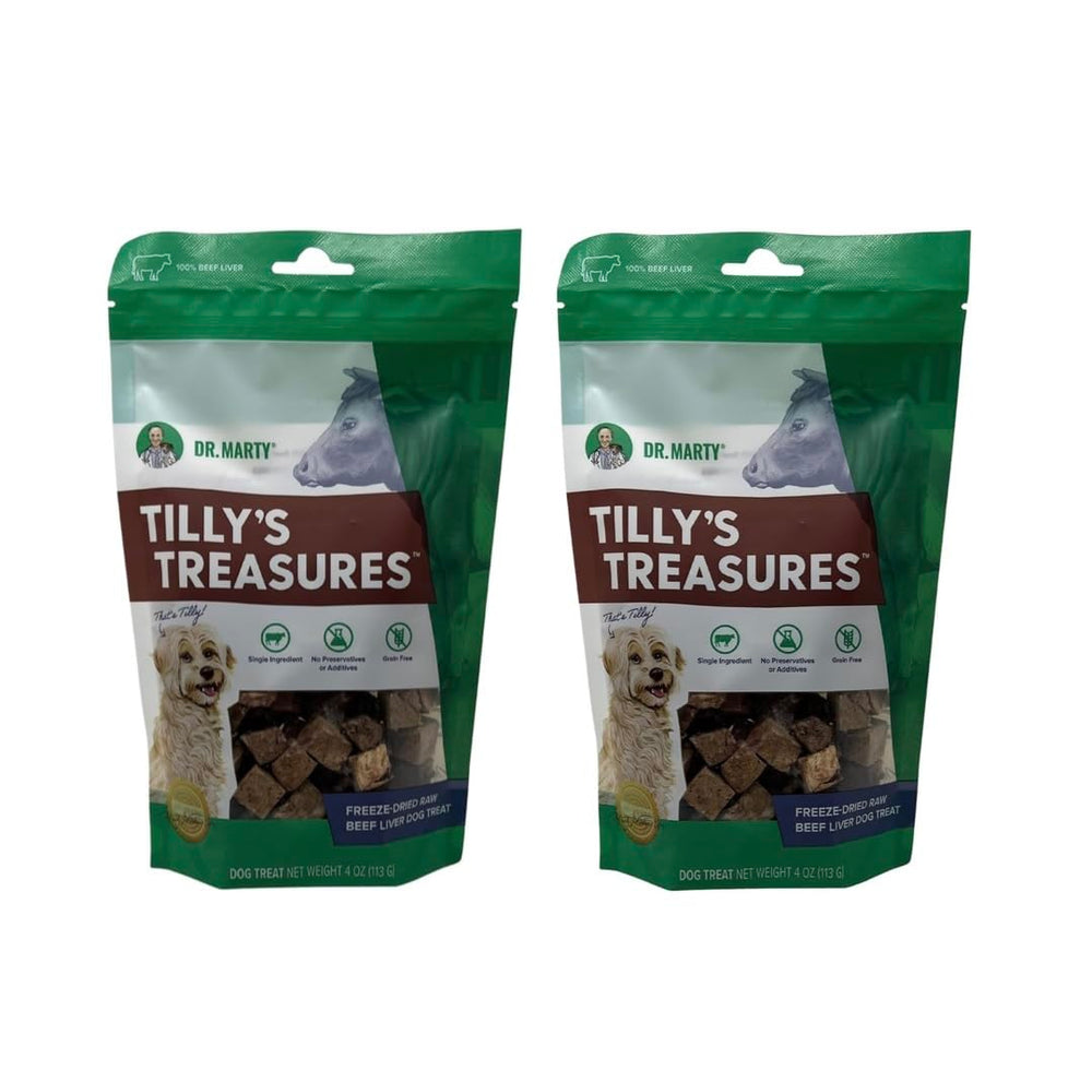 Dr. Marty Tilly's Treasures higado-res-snack-perro, ideal para premiar durante el entrenamiento.