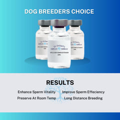 Extensor de semen canino Dr. Orchard's para almacenamiento estable.