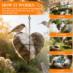 DreaVant Corazón de Alpaca, diseño de jardín y refugio decorativo para aves.