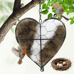 DreaVant Corazón Nido Alpaca, hecho a mano y rellenable, refugio suave para aves.