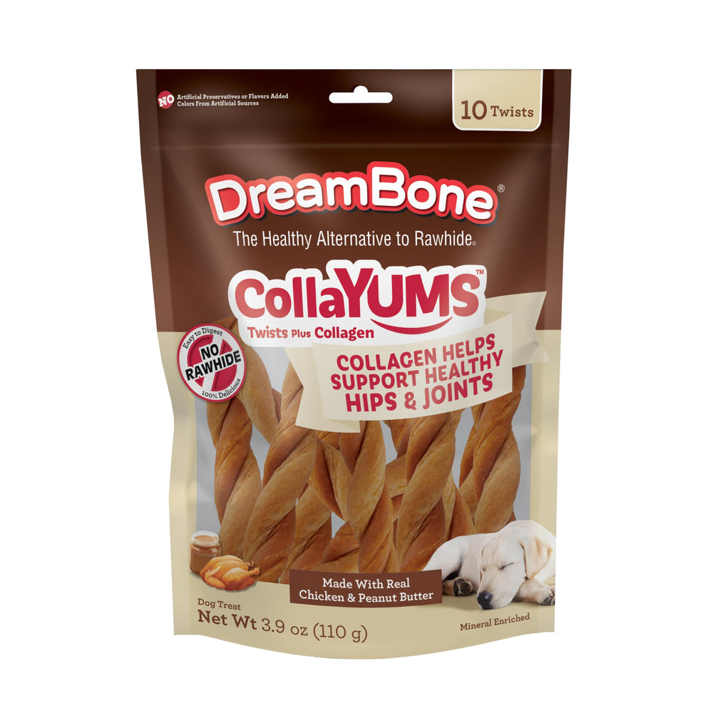 DreamBone CollaYUMS twists pollo, sabor delicioso para perros, ayuda a mantener dientes limpios
