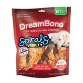 DreamBone Espirales Variedad Pack: snack sabroso sin cuero crudo para perros.
