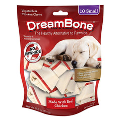 DreamBone masticables sin cuero crudo con pollo y verduras, sabor delicioso para perros pequeños