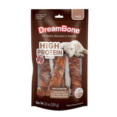 DreamBone rollos alta proteína bufalo para perro, ideal para masticar.