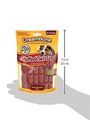 DreamBone Twistz, paquete de 6 piezas, snack sabroso sin cuero crudo para perros