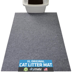 Drymate: alfombrilla para arena de gatos, perspectiva general, recoge arena de patas y protege pisos.