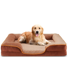 Cama ortopédica DUMOS para perros XL, vista frontal, soporte estable para descanso.