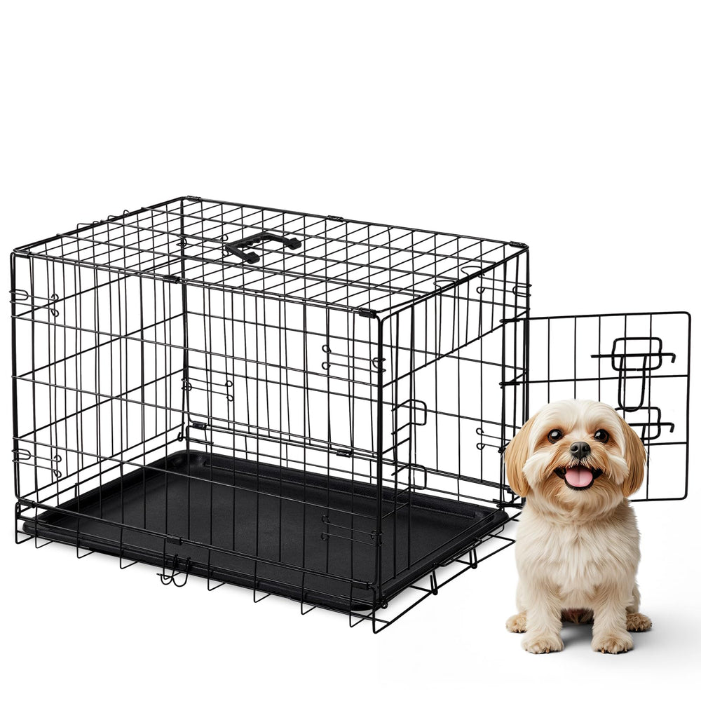DUMOS jaula para perro de 30 pulgadas con puerta única para fácil acceso.