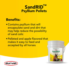 Medidor de porciones para dosis diarias de Durvet Sandrid Psyllium.