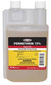Durvet Permethrin EC 10% 16 oz, botella lista para aplicación segura en perros.