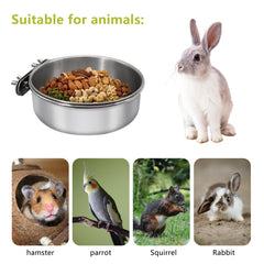 DVHEY cuenco inoxidable para aves garantiza durabilidad y limpieza fácil.