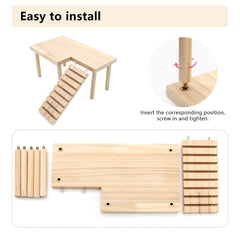 DVHEY escalera de madera flexible para hamster, facilita la escalada.