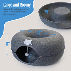 Meow Mansion: cama donut superior, ideal para gatos grandes y cómodos sueños.