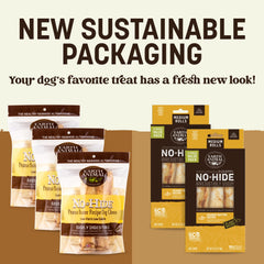 Earth Animal No Hide Chews perro masticando formato mediano