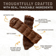 Earth Animal Wisdom Jerky: sin conservantes artificiales, sabor natural para perros.