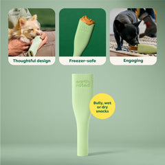 Earth Rated Juguete de caucho natural, superficie ribeteada para agarre cómodo.