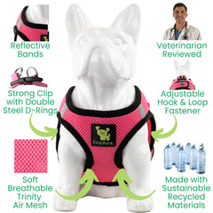 EcoBark Step in: arnés tejido anti-rozadura protege la piel durante paseos.