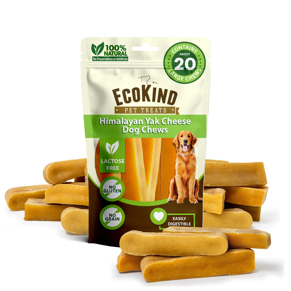 EcoKind Himalayan Chews estuche de 20 unidades para perros, snack duradero.