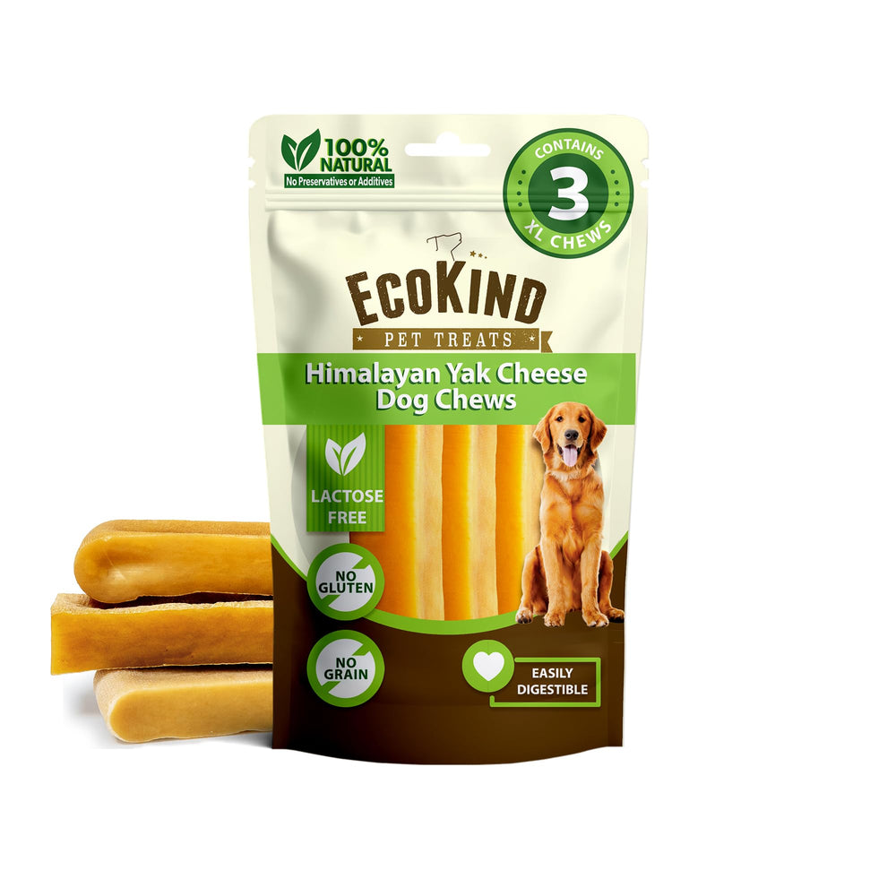 EcoKind Premium Gold Monster Yak Cheese Himalaya para perro grande, masticación prolongada.