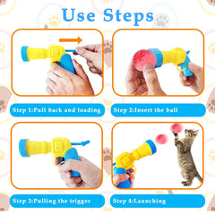 Lanzador interactivo para gatos Eerrhhaq, diseño silencioso.