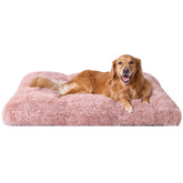 Cama jaula EHEYCIGA para perro XL con pelo falso rosa, suave