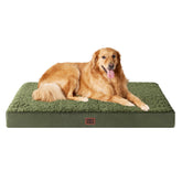 Cama ortopédica EHEYCIGA para perros grandes, color verde oscuro y soporte cómodo.