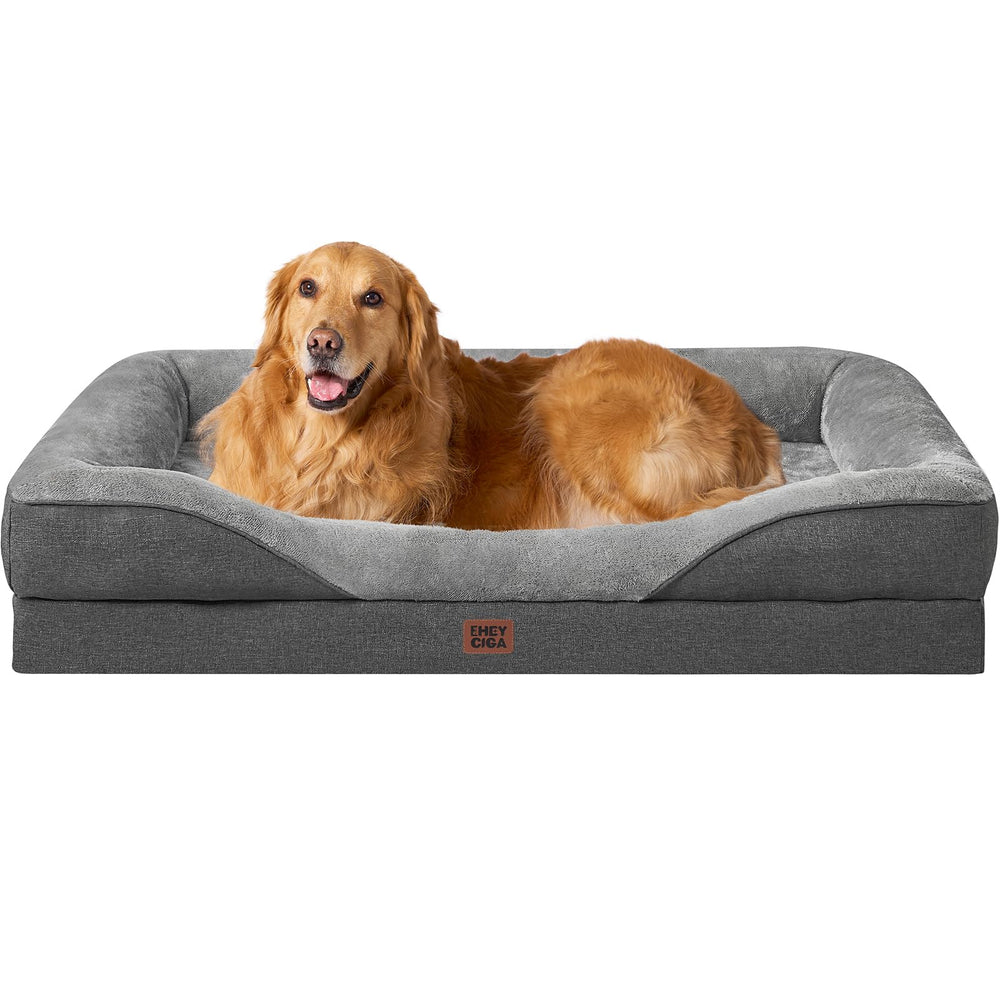 Cama ortopédica EHEYCIGA con diseño sofá y bordes acolchados para mayor confort.