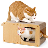 EHEYCIGA casa rascador de cartón para gatos, vista frontal, ideal para afilar garras sin dañar muebles.
