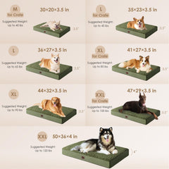 Espuma de alta densidad EHEYCIGA XL ofrece soporte estable para perros grandes.