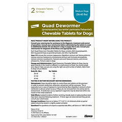 Tabletas sabor res de Elanco Quad Dewormer para perros medianos