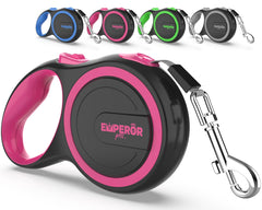 Emperor Pets correa retráctil para perros 16 ft con mango antideslizante para control cómodo.