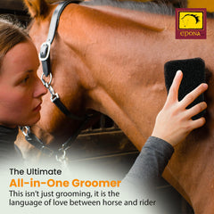 Uso corporal del groomer para cuerpo y piernas del caballo.