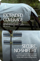 Equinavia Gard Horse Fly Sheet: correas cruzadas para mayor seguridad durante el turnout