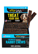 etta says! masticables crujientes de conejo 4.5 para perros, fáciles de masticar
