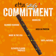 etta says! crocantes premium para perros 7 pulgadas, variedad alce para juego prolongado