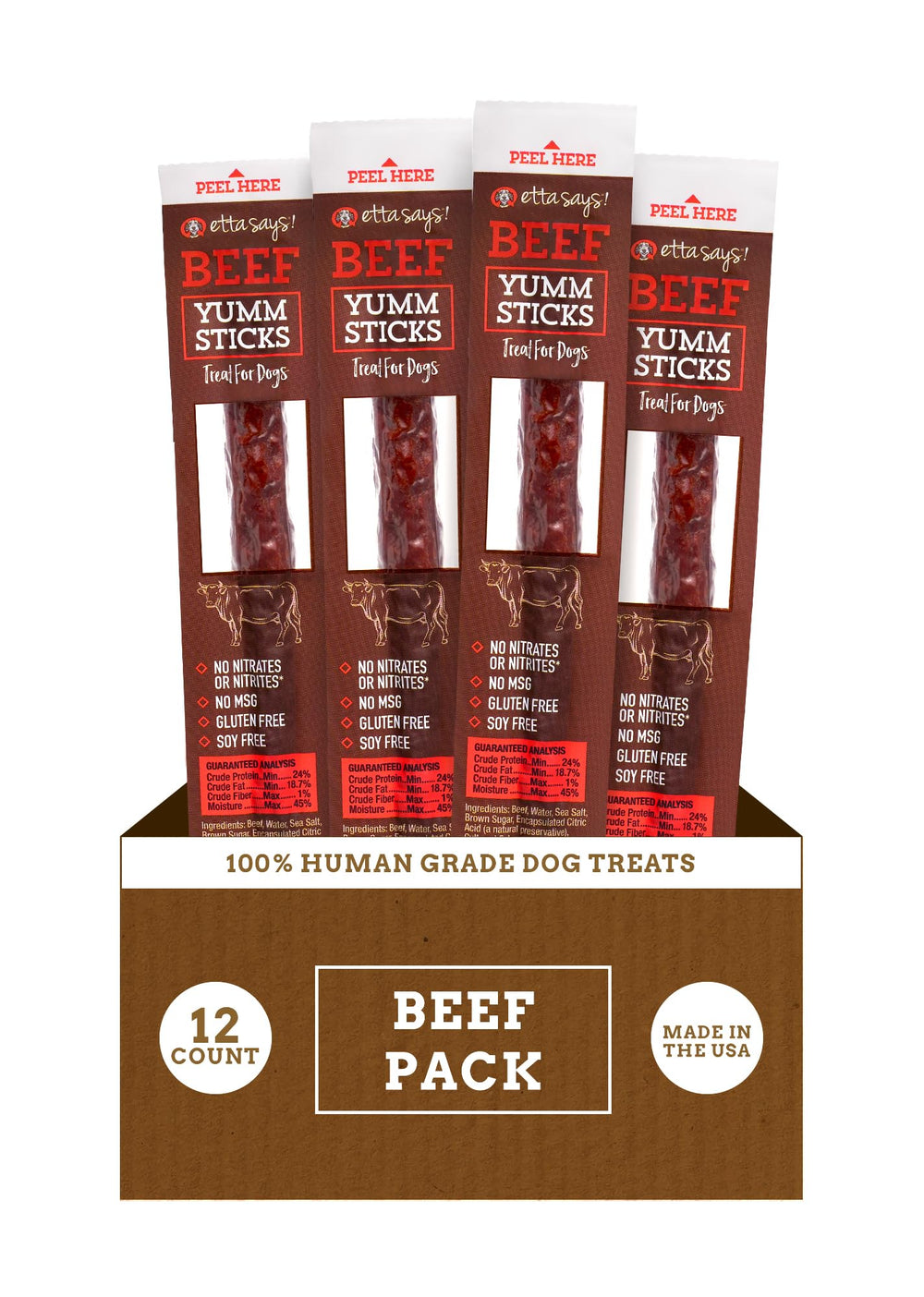 etta says! Yumm Sticks: embalaje individual para mantener la frescura.