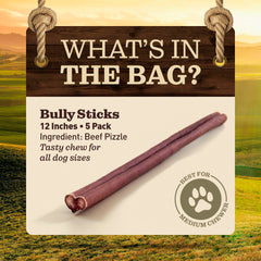 Ever Farm masticables de res 12 pulgadas, ideal para perros medianos y grandes.