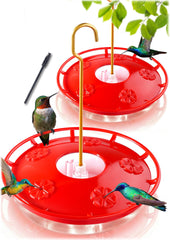 eWonLife bebederos colibríes dos-pack con tapa roja que atrae y facilita la recarga
