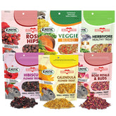 Exotic Nutrition Bocaditos para herbívoros, variedad conjunto para mascotas herbívoras, estímulo sensorial