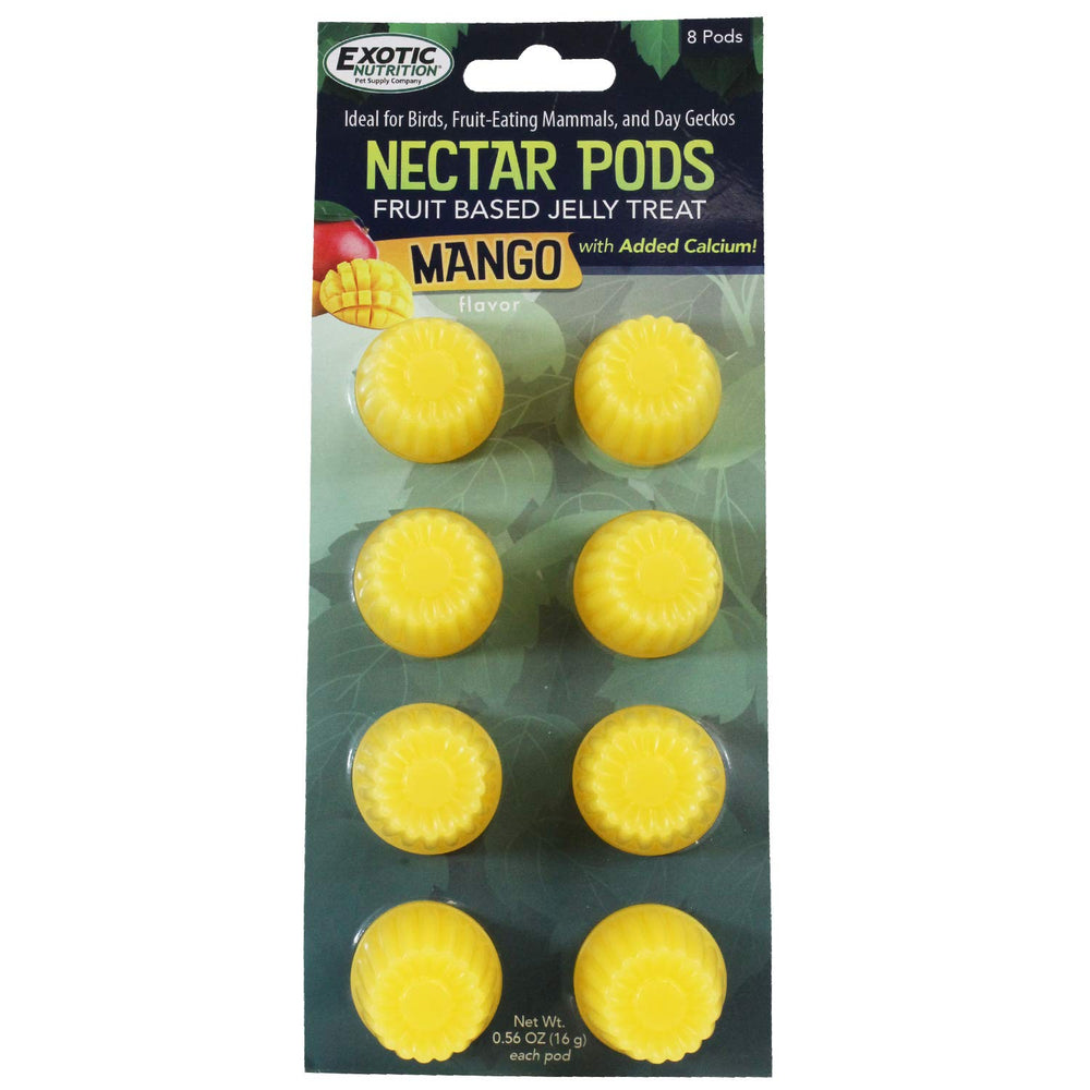 Nectar Pods Mango de Exotic Nutrition, envase práctico para almacenamiento.